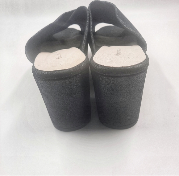 CHOCOLAT BLU CrissCross Platform Sandal Slide Black Shimmer NWOT Unworn 10 - Picture 9 of 13